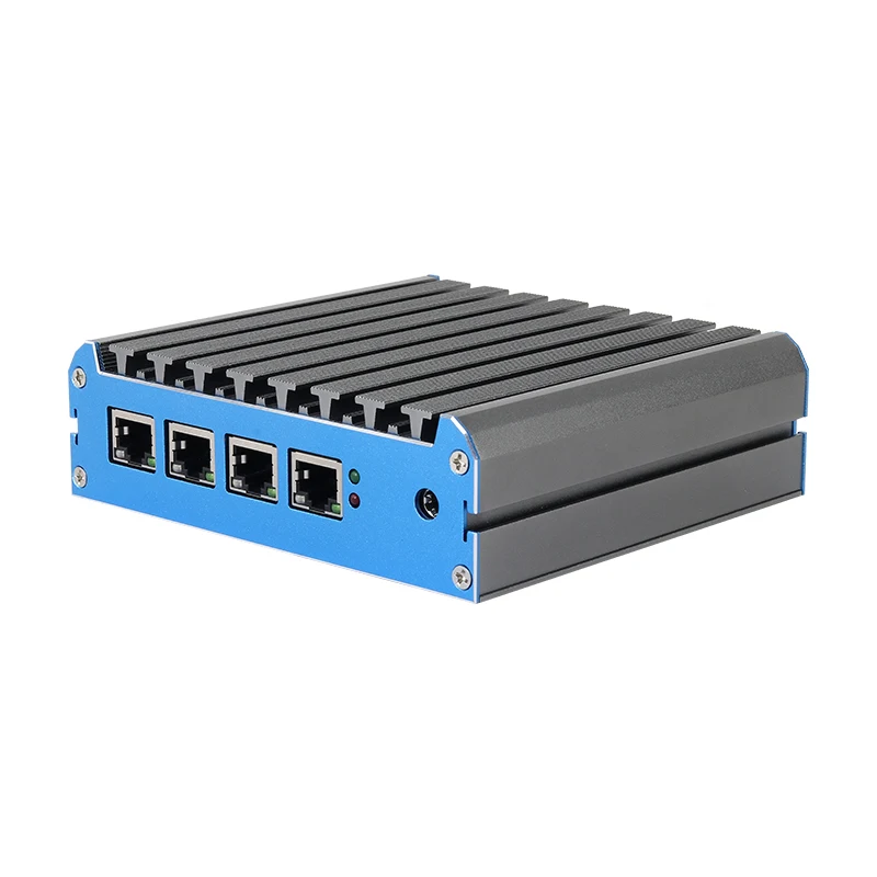 Celeron J4125 1u Barebone Pc 2.5G Gigabit LAN Card Router Firewall Networking Server Black USB Wireless SWITCH WIFI Status Power