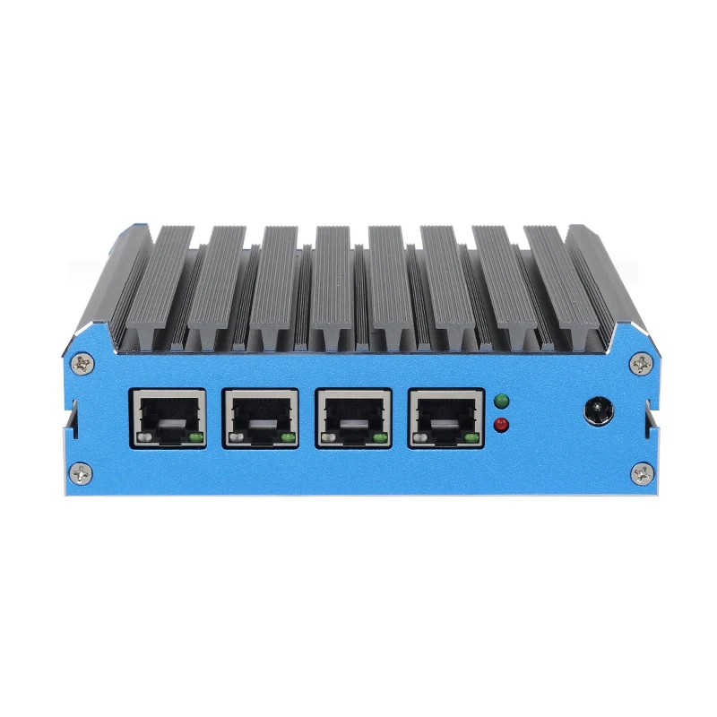 Celeron J4125 1u Barebone Pc 2.5G Gigabit LAN Card Router Firewall Networking Server Black USB Wireless SWITCH WIFI Status Power