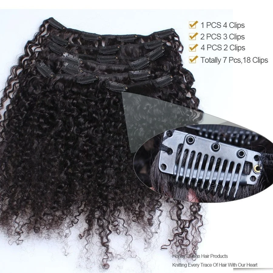 Fast Shipping 100% Human Hair 10A Brazilian Raw Virgin 3A 3B 3C 4A 4B Afro Kinky Curly Clip In Hair Extensions