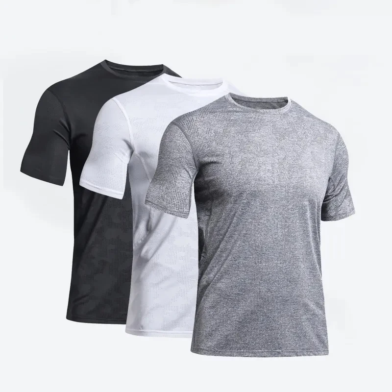 cheap sports t-shirt for men 100% high quality blank milk silk joggers fitness workout training wear customized