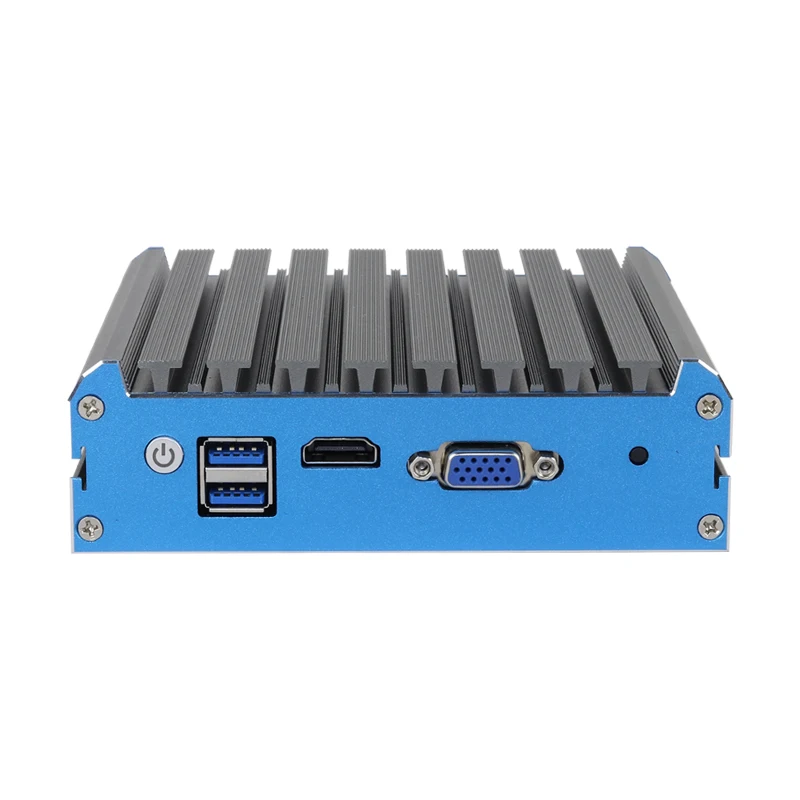 Celeron J4125 1u Barebone Pc 2.5G Gigabit LAN Card Router Firewall Networking Server Black USB Wireless SWITCH WIFI Status Power