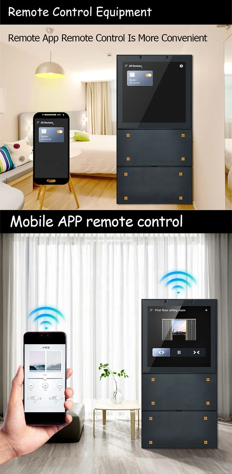 UEMON Smart Home System Tuya Zigbee Wall Switch Control Panel Home Automation WiFi Touch Screen Android 8.1 Wall Amplifier