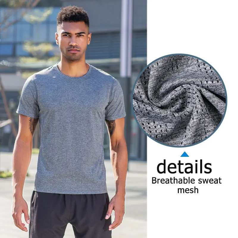 cheap sports t-shirt for men 100% high quality blank milk silk joggers fitness workout training wear customized