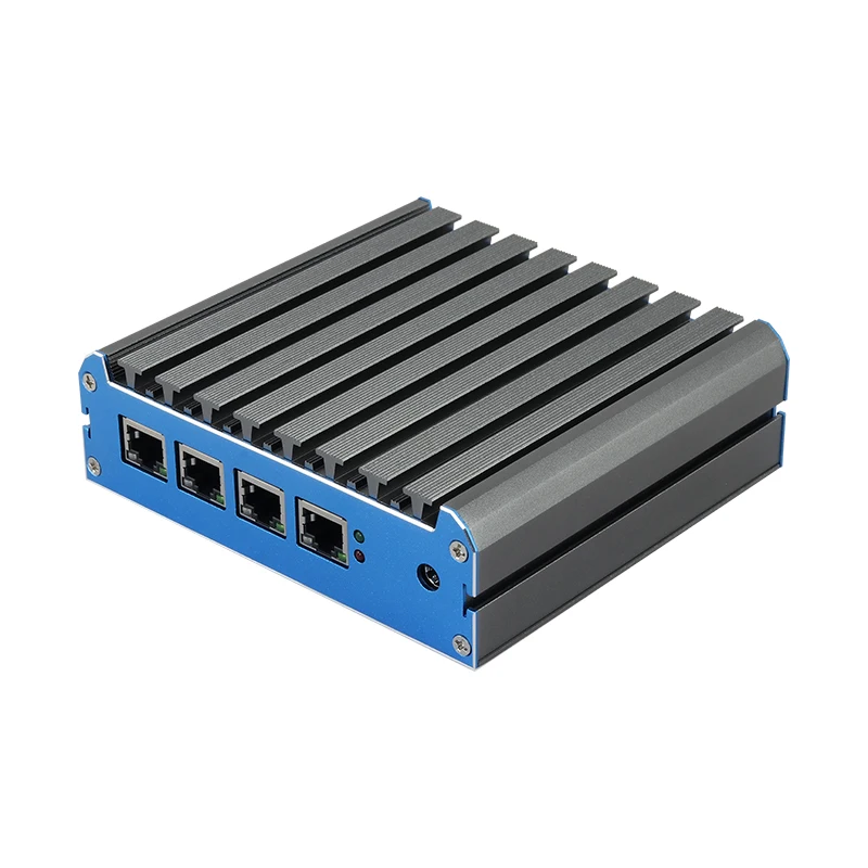 Celeron J4125 1u Barebone Pc 2.5G Gigabit LAN Card Router Firewall Networking Server Black USB Wireless SWITCH WIFI Status Power