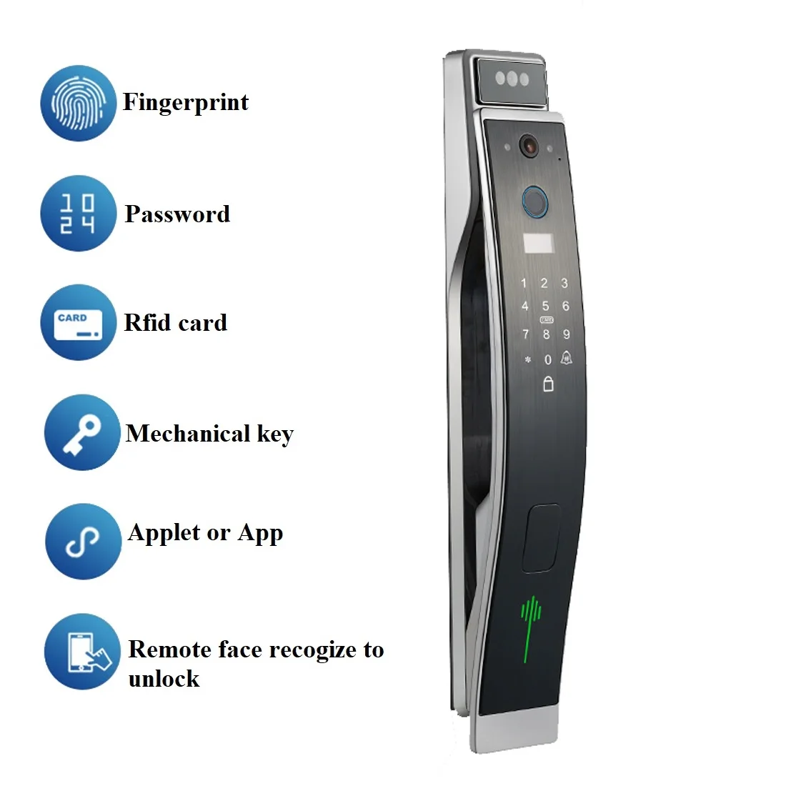 Electronic Digital Passcode Wifi Fingerprint Camera 3D Smart Home Wood Door Lock Aluminum Alloy Grey Cloud Bluetooth Cable Lock