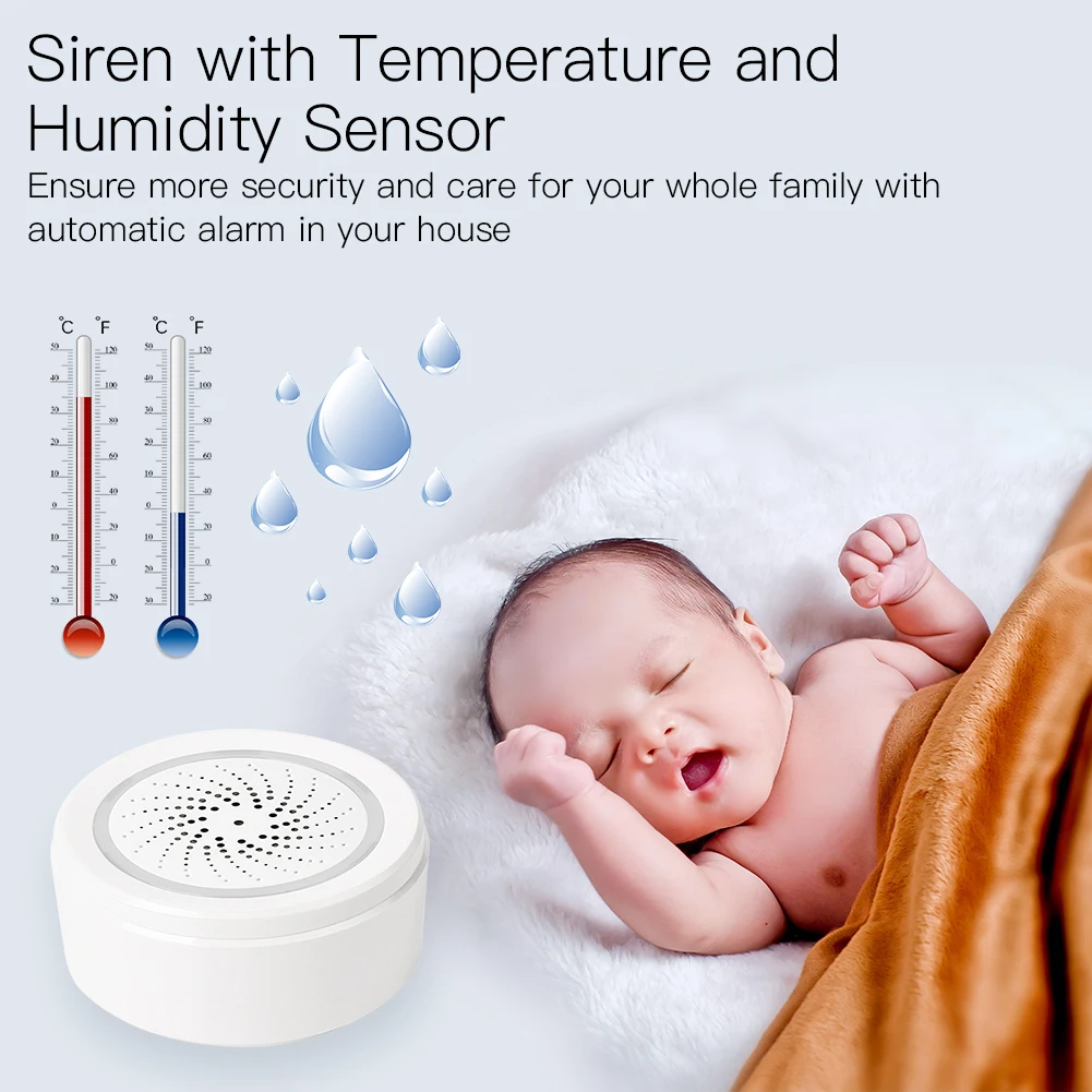 Tuya Smart Sound and Light Siren Alarm Wifi Trigger Alarm Smart Home Security System 100dB Loud Wireless Remote Control Alexa