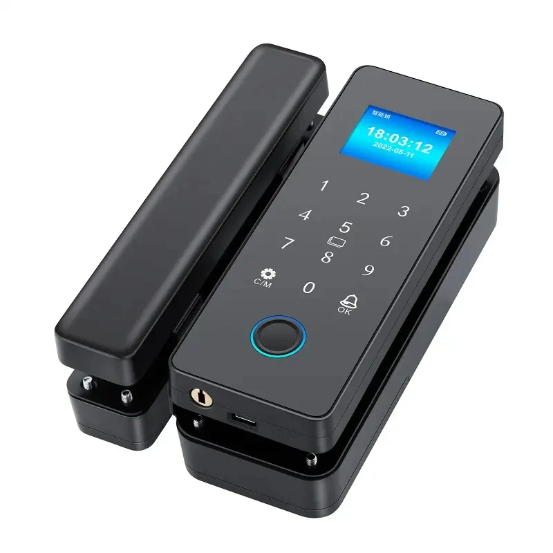 K190 Tuya Security Electronic Smart Biometric Fingerprint Door Lock double side sliding glass electric door lock