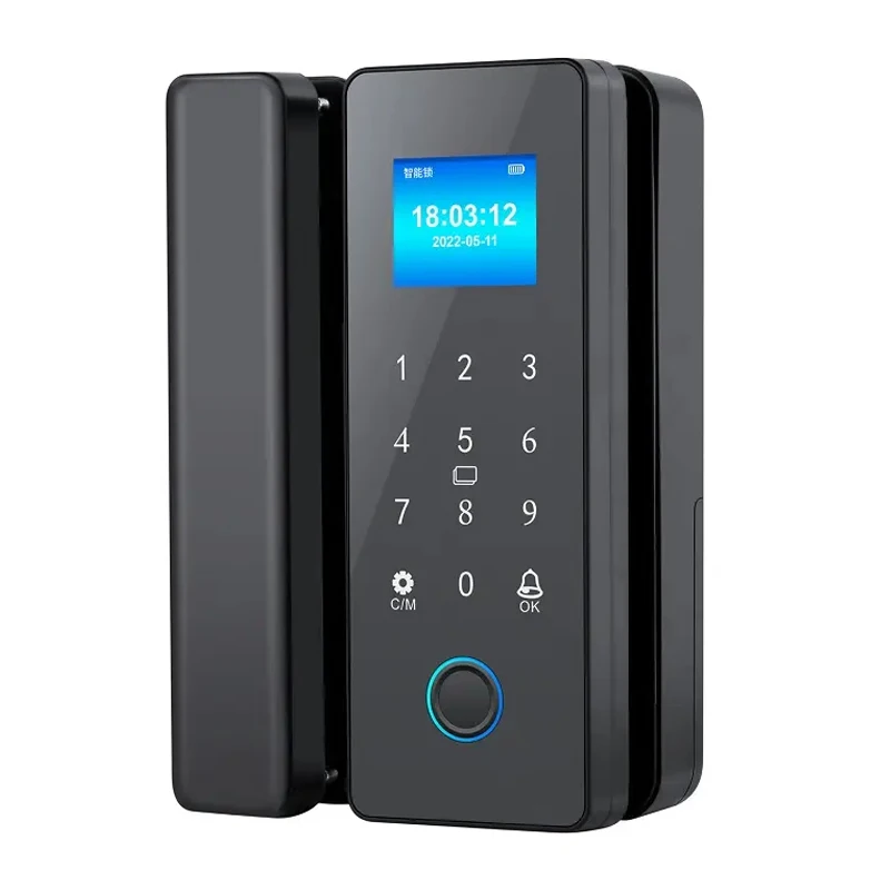 K190 Tuya Security Electronic Smart Biometric Fingerprint Door Lock double side sliding glass electric door lock