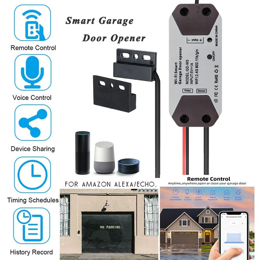 Sliding Gate Controller Tuya Smart Life APP Alexa Echo Google Home Voice Control Wireless WIFI Garage Door Opener
