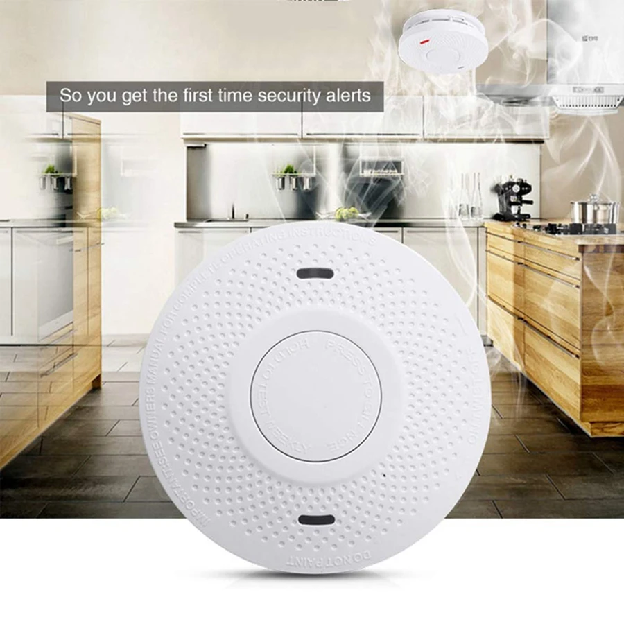OEM ODM Smart home security alarm system smoke sensing carbon monoxide combined detection smoke alarm 10-year lithium battery