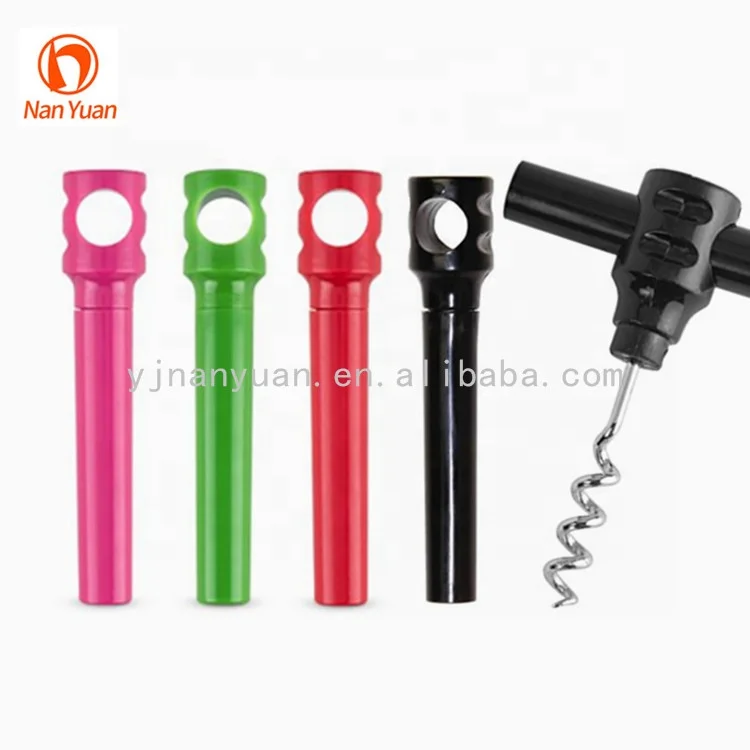 Promotional customized personalized pocket T shaped wine corkscrew for plastic handle
