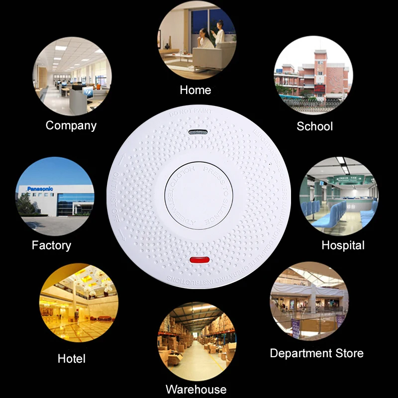 OEM ODM Smart home security alarm system smoke sensing carbon monoxide combined detection smoke alarm 10-year lithium battery
