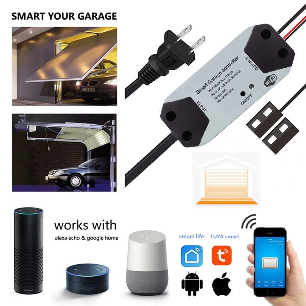 Sliding Gate Controller Tuya Smart Life APP Alexa Echo Google Home Voice Control Wireless WIFI Garage Door Opener