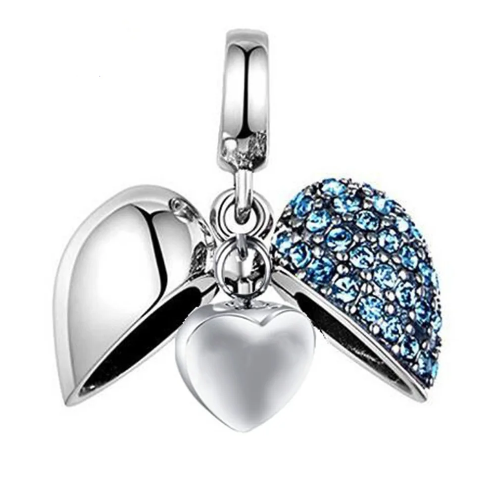 Stainless Steel Paved Diamonds Openable Ashes Holder Heart Necklace
