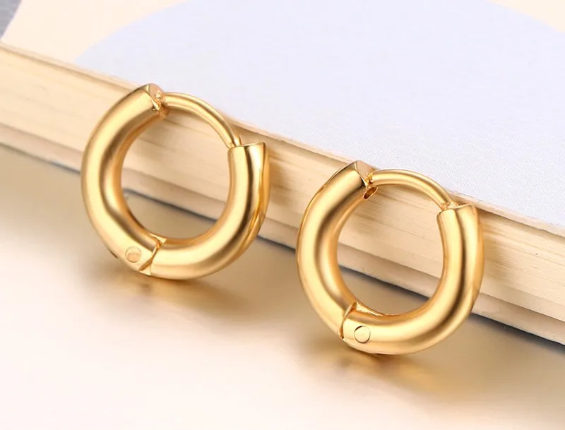Women Stainless Steel Jewelry PVD Plating Small Hoop Stud Earring