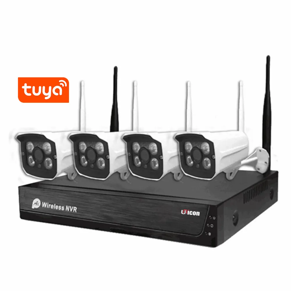 Tuya Smart Video Surveillance CCTV System 8CH 4CH 5MP WiFi Nvr Kit Support Night Vision Two Way Audio