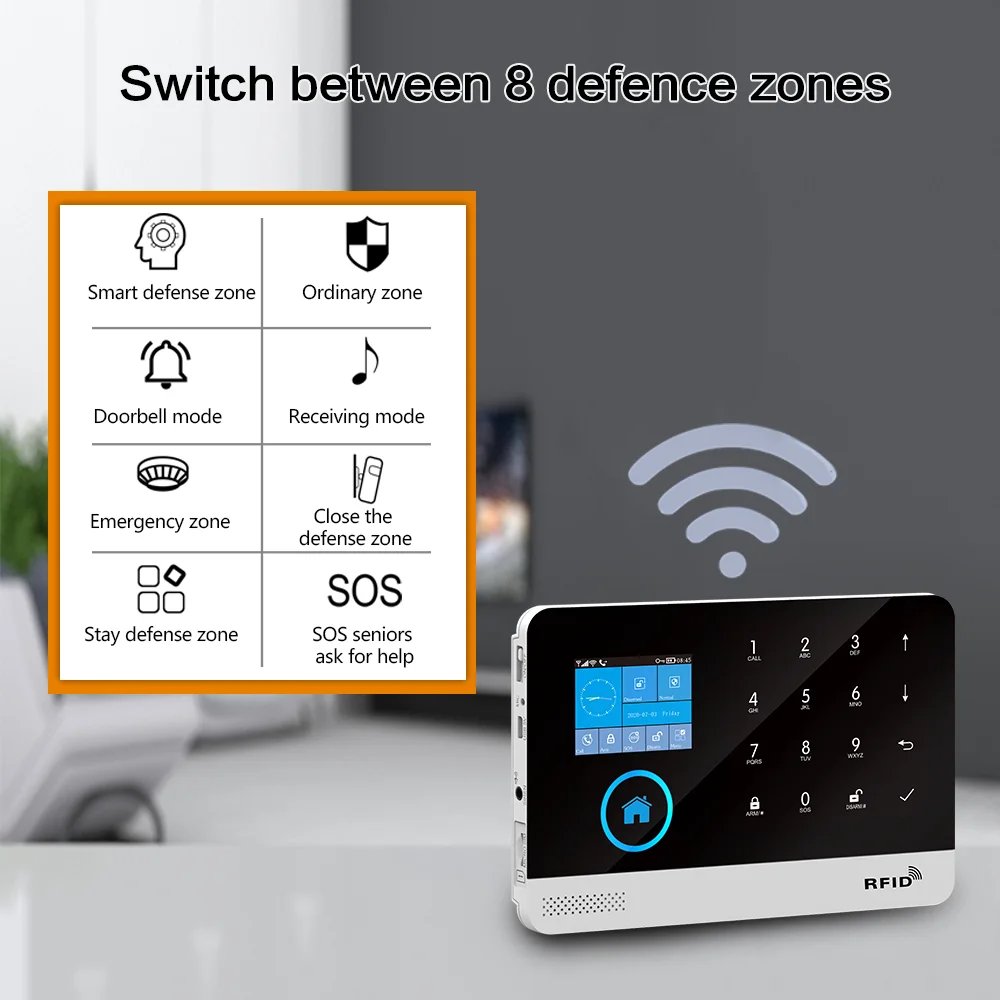 Wifi Tuya Smart Security System Panel Support Alexa RF 433mhz Solar Alarm Home Gsm Alarm System Wireless