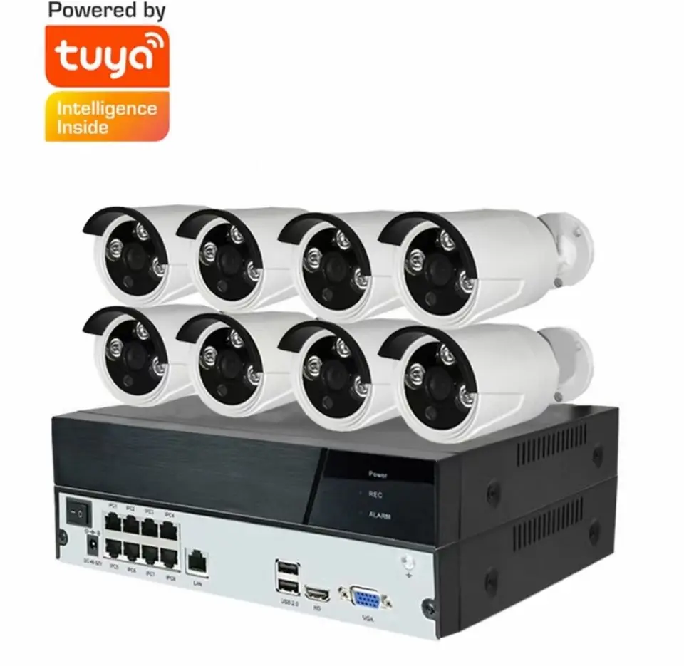 Tuya H.265 3MP HD Wireless CCTV System Waterproof WIFI IP Security Camera 8CH  NVR Video Surveillance Kits