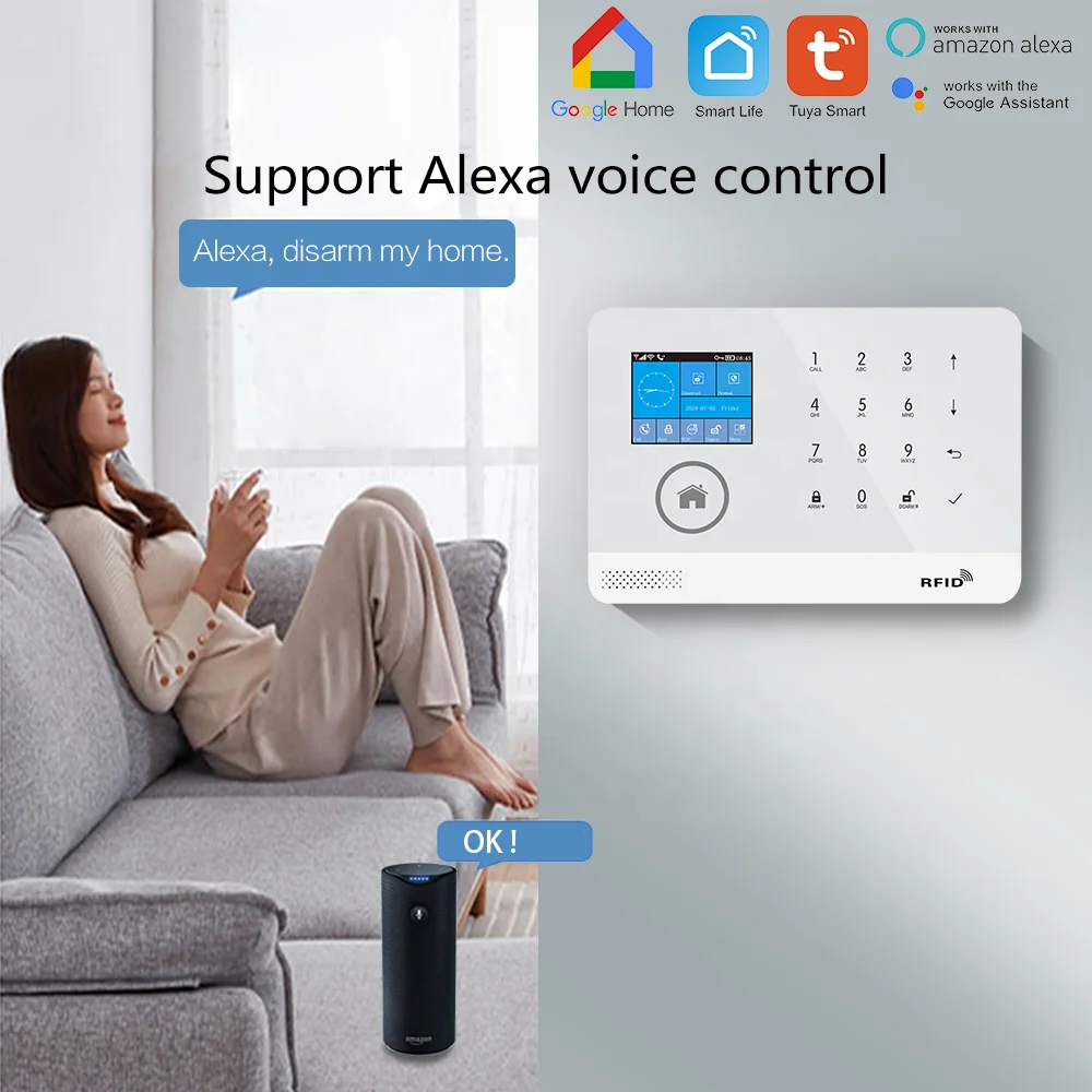 Tuya Wireless WIFI GSM 433MHz 4G Home Security Alarm System With Motion Sensor Detector Home Burglar Security Protection System