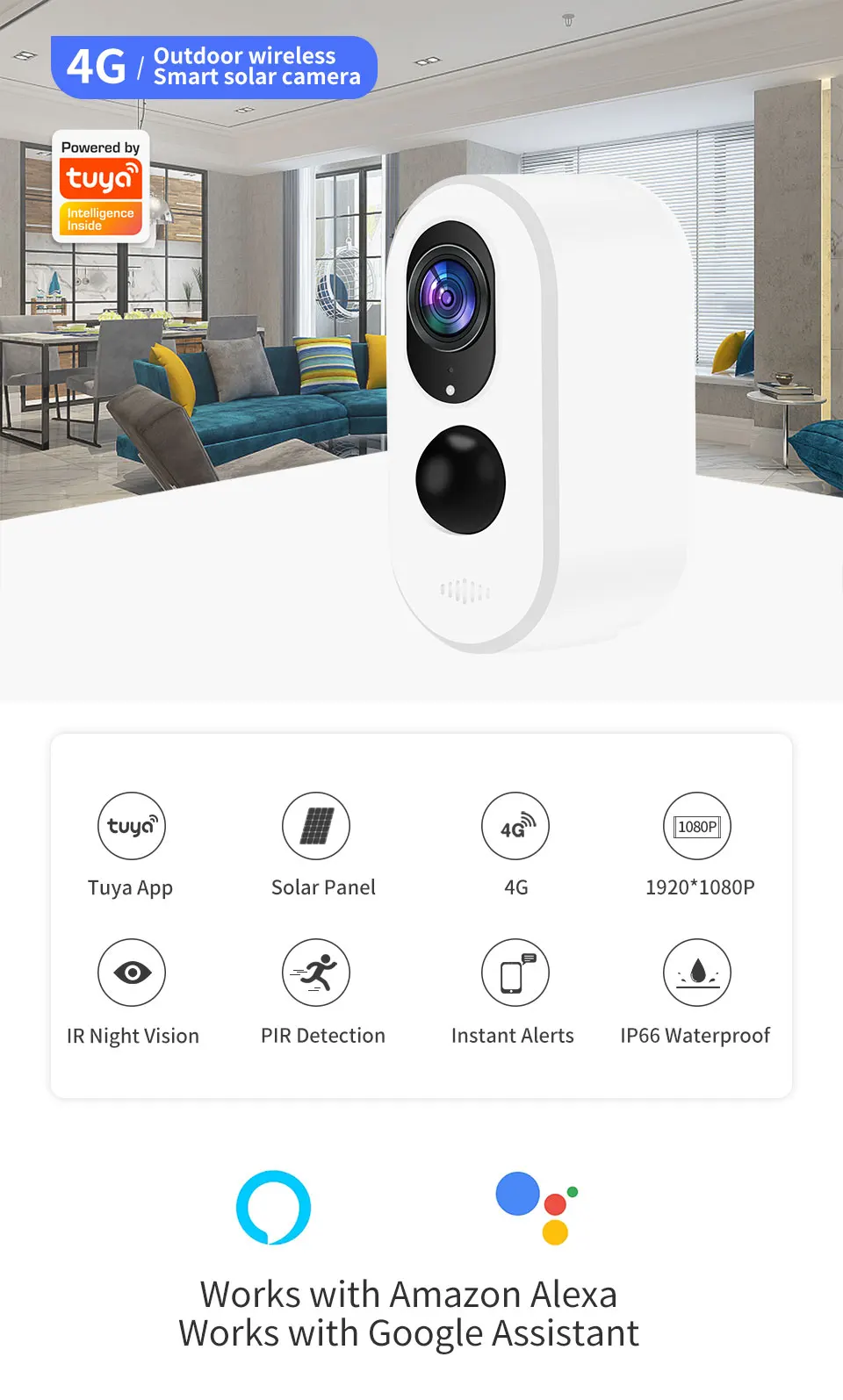 Whole Sale Solar 4G Camera Cctv Camera Wifi Solar Battery Powered PIR 1080P Wireless Security Camera