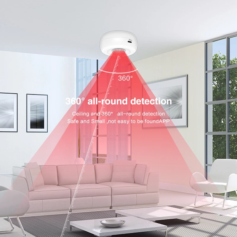 Wifi Ceiling Infrared Detector Human Body Motion Sensor Alarm Security Burglar Alarm System APP WiFi PIR Movement Sensor