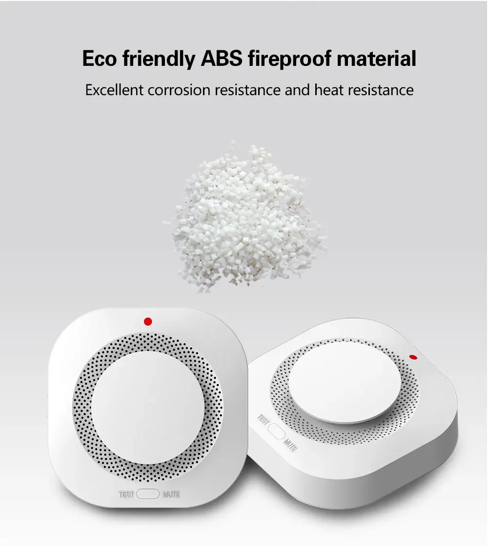 Tuya Smart WiFi Smoke Alarm System 80db Loud Alarm Sound Smart Life APP Control DC Power Security Smoke Alarm Sensor