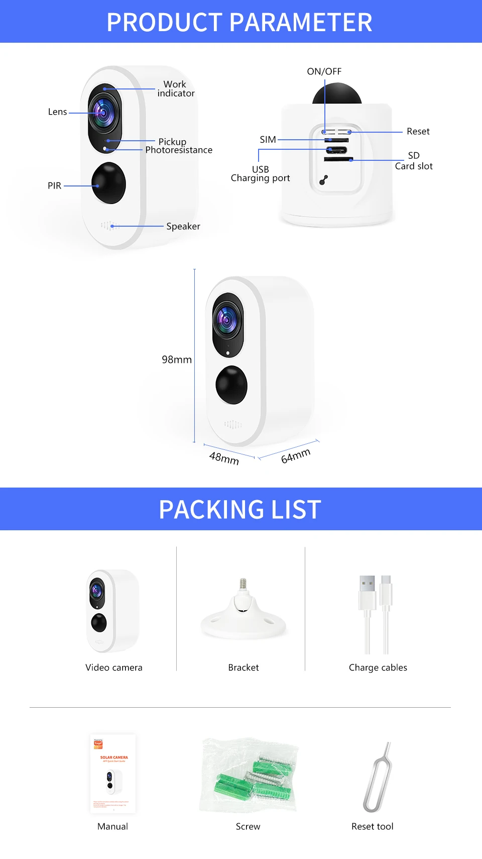 Whole Sale Solar 4G Camera Cctv Camera Wifi Solar Battery Powered PIR 1080P Wireless Security Camera