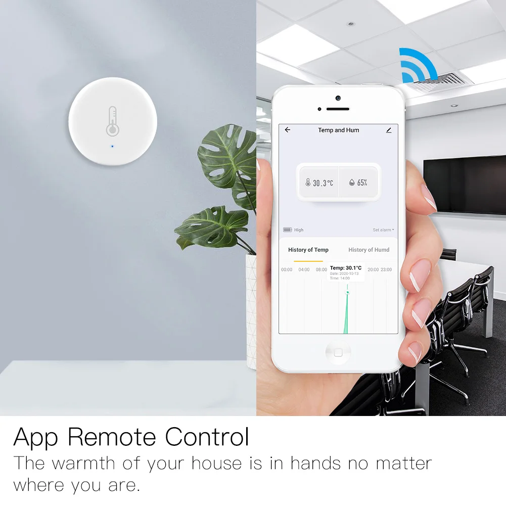 ZigBee Temperature and Humidity Sensor Detector Tuya Smart Battery Powered Smart Home Security System Alarm Smart Life Alexa