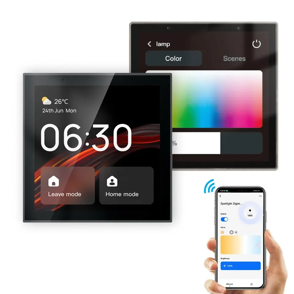 Tuya Alexa Voice Control Smart Home Products Automation Scene Link Battery Camera Rpller Motor 4 Inch Zigbee Panel