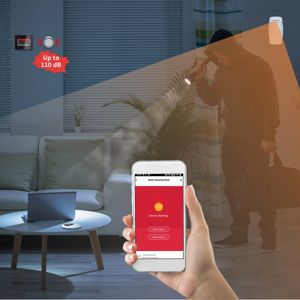 200 Wireless Zones Tuya Smart House Security Intruder Alarm System With Wifi GSM