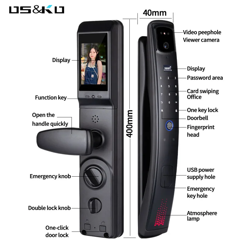 security door lock system anti theft mortise  biometric fingerprint  convenient digital door keypad wireless  intelligent  lock