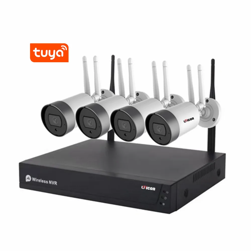 Tuya Smart Video Surveillance CCTV System 8CH 4CH 5MP WiFi Nvr Kit Support Night Vision Two Way Audio