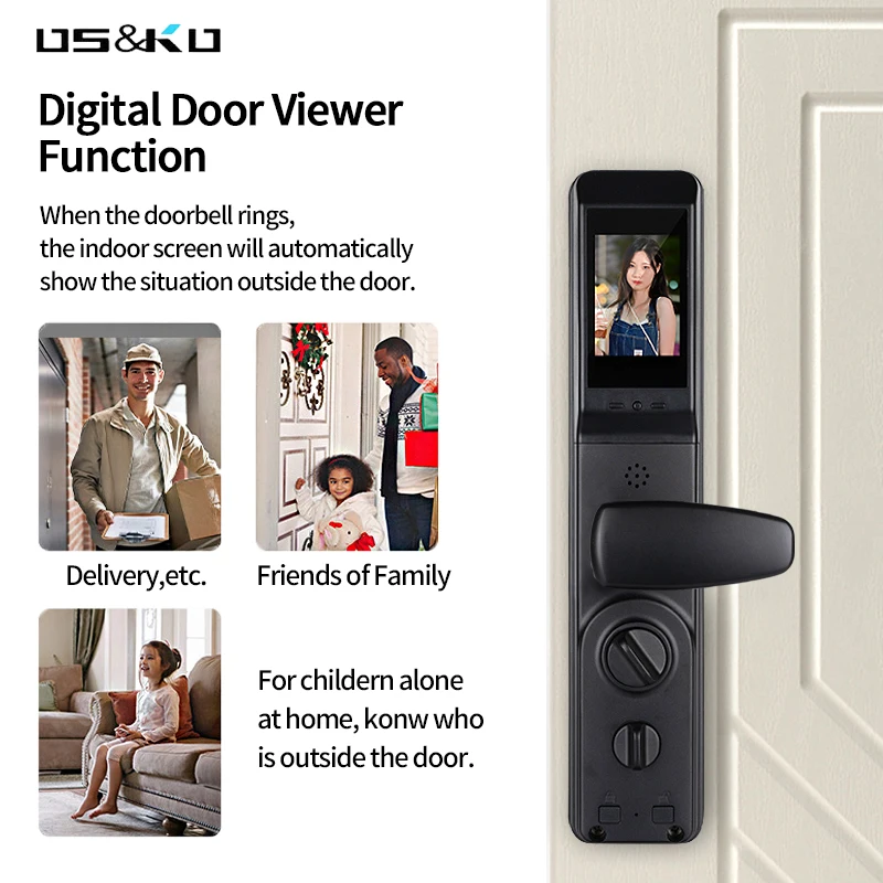 security door lock system anti theft mortise  biometric fingerprint  convenient digital door keypad wireless  intelligent  lock