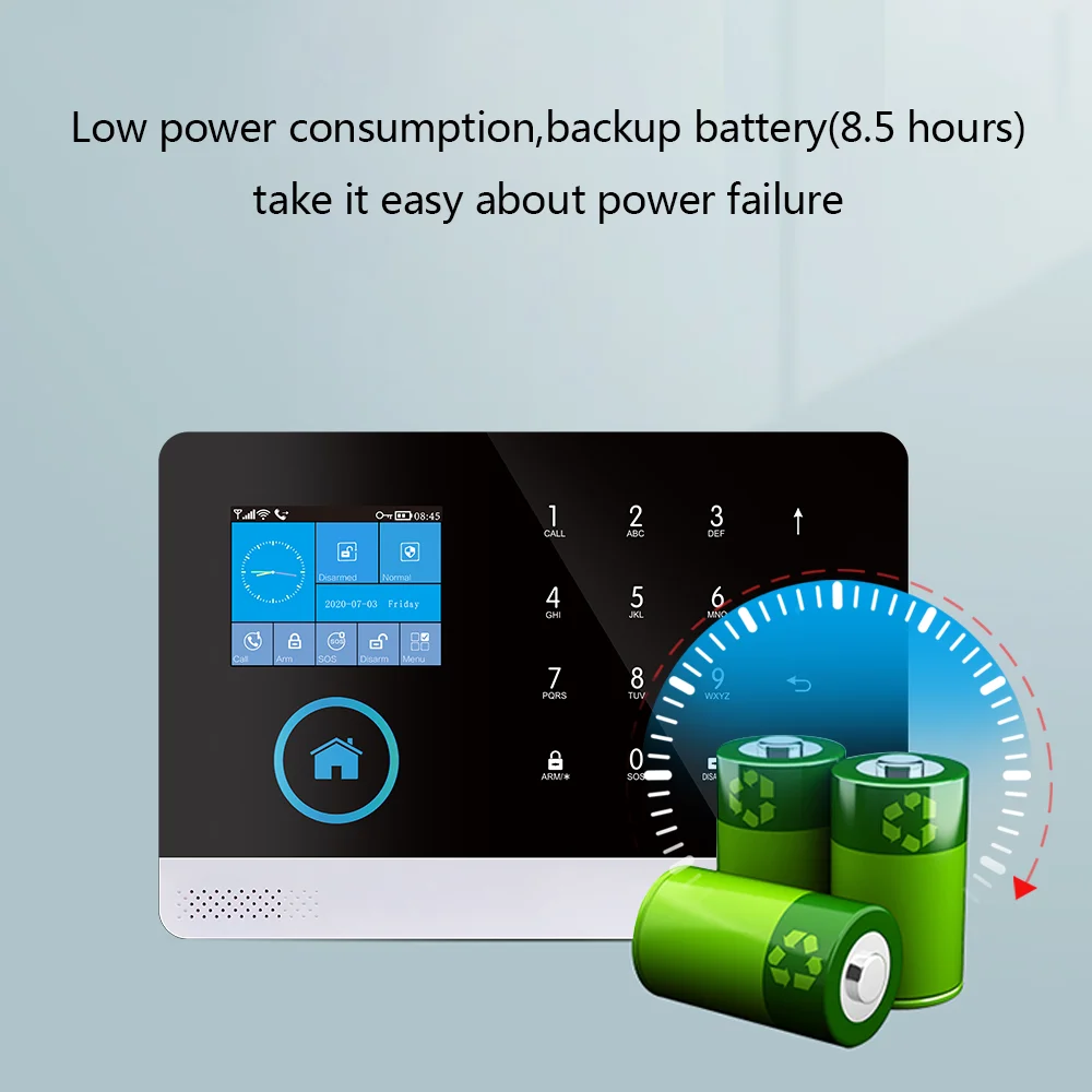 Wifi Tuya Smart Security System Panel Support Alexa RF 433mhz Solar Alarm Home Gsm Alarm System Wireless