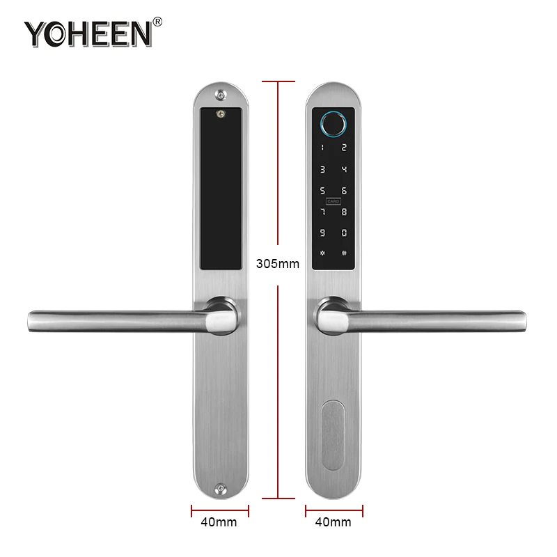 Door Lock High Security Ttlock APP BLE Wifi Control Electronic Smart Fingerprint Keyless Sliding Aluminum Stainless Steel Cloud