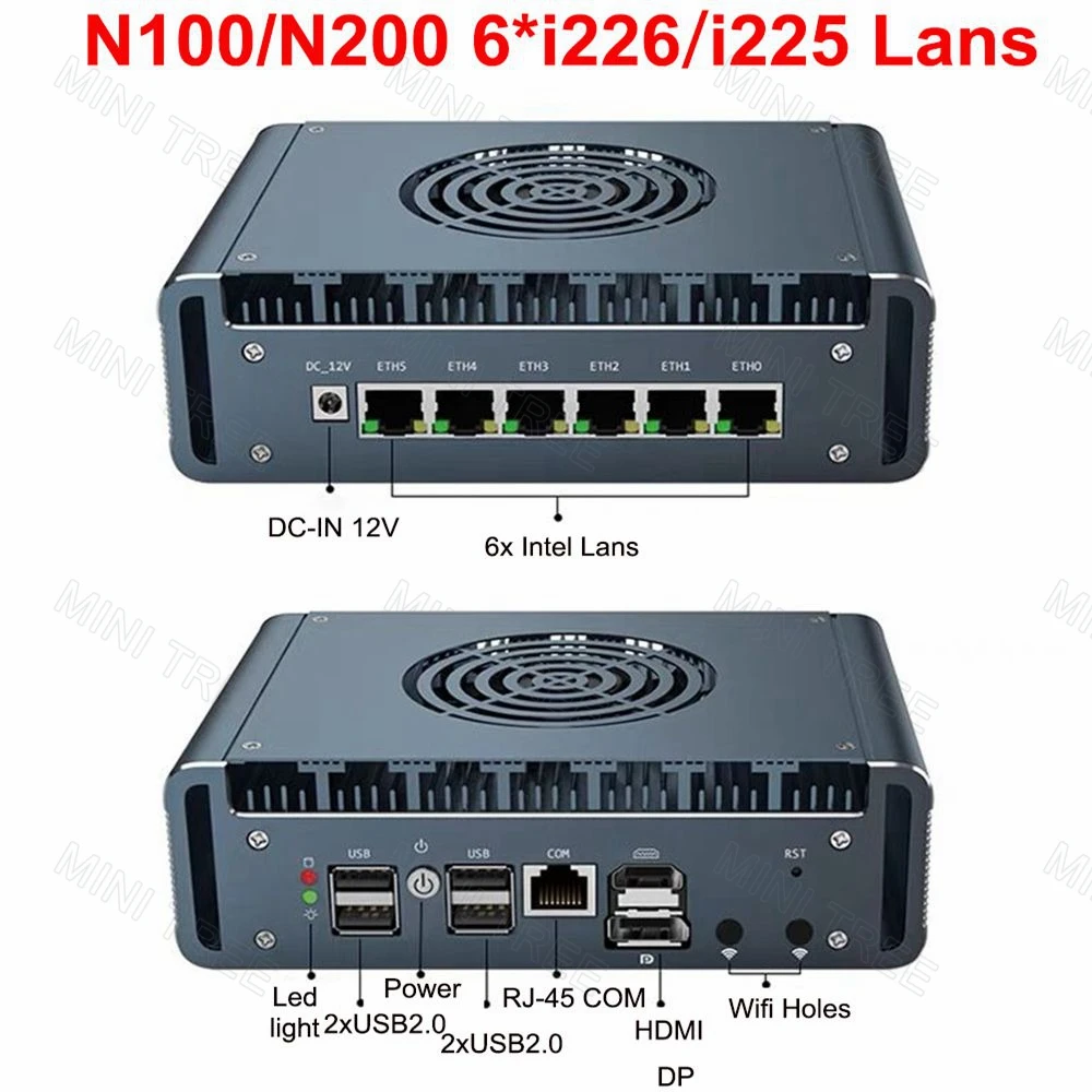 11th Gen i7 1165G7 i5 Soft Router pfSense Firewall 6x Intel 2.5G i226 Industrial Mini PC HD2.0 DP 2*DDR4 NVME OPNsense PVE ESXi