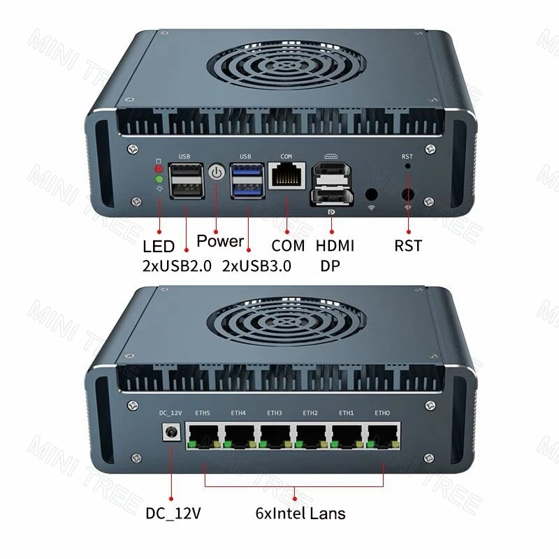 11th Gen i7 1165G7 i5 Soft Router pfSense Firewall 6x Intel 2.5G i226 Industrial Mini PC HD2.0 DP 2*DDR4 NVME OPNsense PVE ESXi